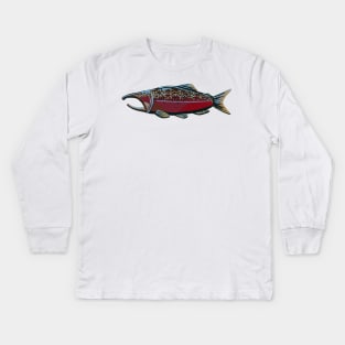 Pacific Salmon - Chinook (King) Salmon Kids Long Sleeve T-Shirt